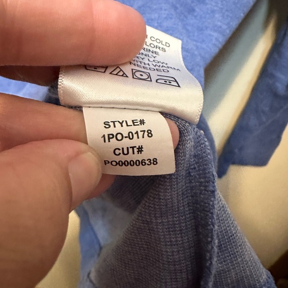 Mizzen Main Light Blue Heather Fairway Hooded Henley Performance Stretch‎ Large - Picture 5 of 6